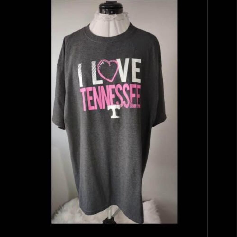 2X Hanes Gray Tee-Shirt (I Love Tennessee T) length=31” pit-pit=25” C5626 - Picture 1 of 5